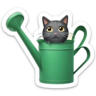 watering can in the shape of a cat sticker