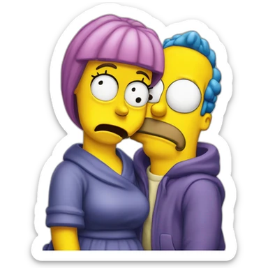 Homer simson with marge sticker