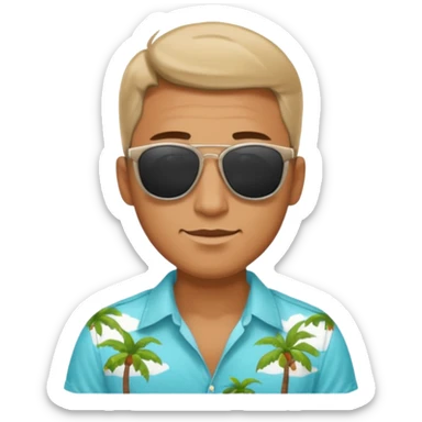 man with sunglasses and summer shirt sticker