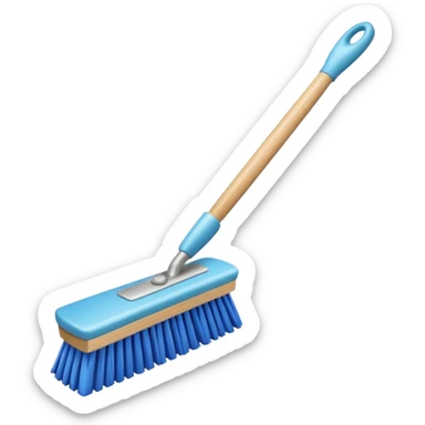 Realistic floor brush sticker