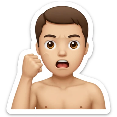 A person that is shocked/ suprised and has their hand in a fist over their mouth sticker