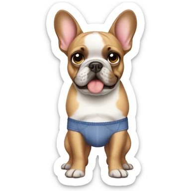 Frenchie in underpants sticker
