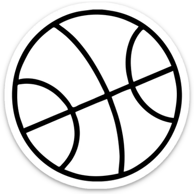 basketball icon, bold outlines, minimal details sticker