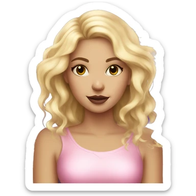 Blonde girl, pink tarot cards sticker