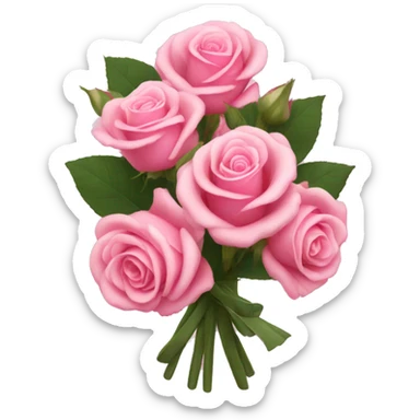 Pink rose bouquet  sticker