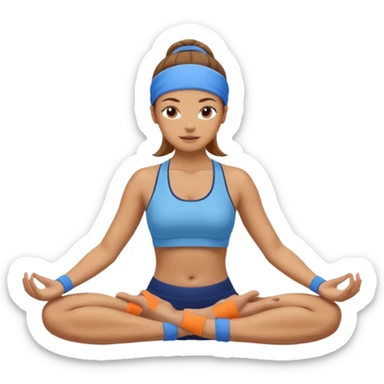 Yoga woman with blue sweatband sticker