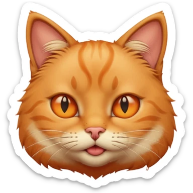 Cat with squinting eyes and pursed lips sticker