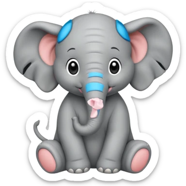 Baby elephant sitting sticker