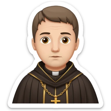 medieval priest, detailed robes, solemn expression sticker