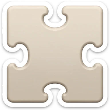 single puzzle piece in a neutral color, representing a flexible or undefined category. sticker