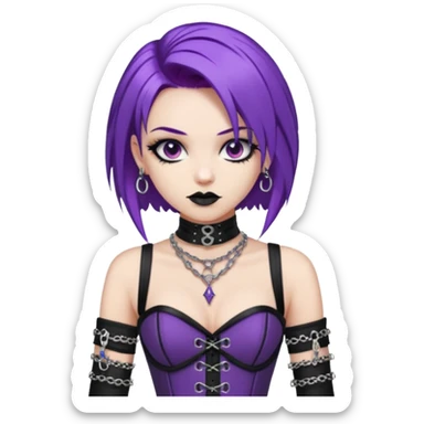 my nickname on the discord server is Little VIper, i have purple hair and an alt/goth style so like corsets and black with silver chains. i want a animated emoji with the text "'Lil Viper Mad" sticker