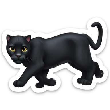Black panther cat animal sticker