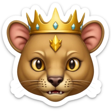 Fossa animal wearing a crown is angry sticker
