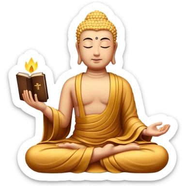 Meditating Buddha Reading the Bible sticker
