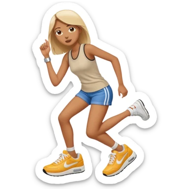 Tall girl crushing a tiny car under her foot sticker