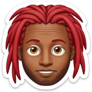 Black man with red Locs sticker