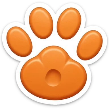 a very light pale pastel apricot orange pawprint sticker