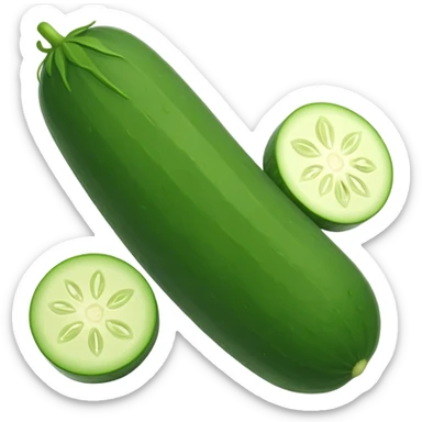 Flat design style cucumber sticker