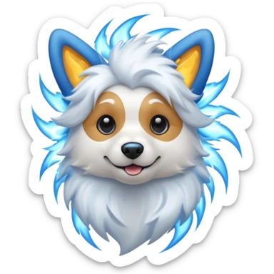 dog with electric waves sticker