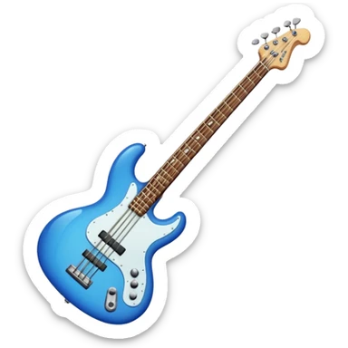 blue bass guitar sticker