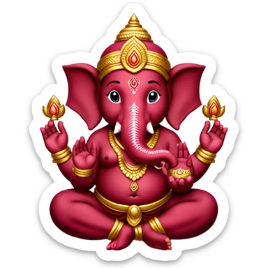ganesha Burgundy sticker