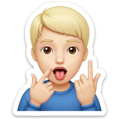 Person pinching there fingers with there tongue out sticker