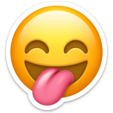 emoji con la lengua afuera por calor sticker