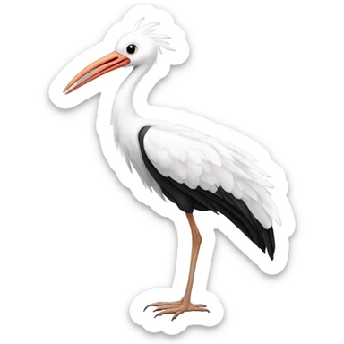 Stork with an e sticker