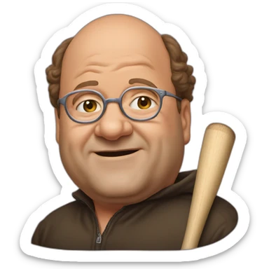 george costanza swinging bat portrait sticker