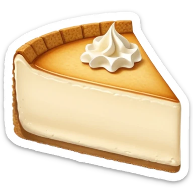 There is a sliced cheese cake on the white plate. sticker