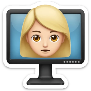 personas debatiendo revisando un monitor grande sticker