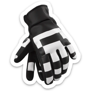 Motorcycle gloves with checkerboard pattern  sticker