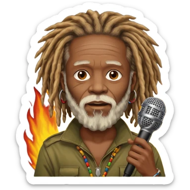 Burning Spear holds Burning Spear  sticker