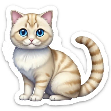 Colorful exotic iridescent tropical shiny Fantasy-Siamese-Scottish-Fold-feline-Fakémon-feline-hybrid (full body) sticker