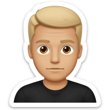 An arrogant guy in a black t-shirt  sticker