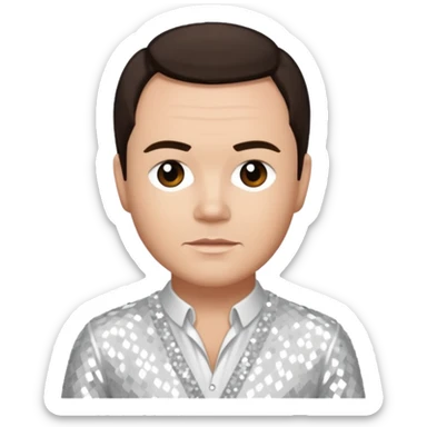 Tony Mortimer from East 17 with light skin, dark brown hair, white sequin outfit sticker