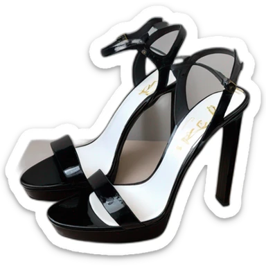 Ysl heel sandal  TRIBUTE PLATFORM SANDAL black PATENT LEATHER sticker