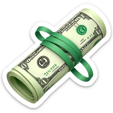 Money that is like a tube One dollar sticker