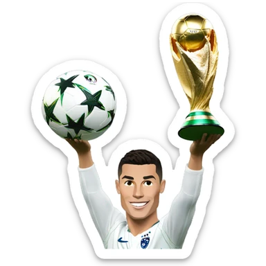 Cristiano Ronaldo with Champions League sticker