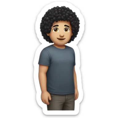 tech bro curly black hair chubby face sticker