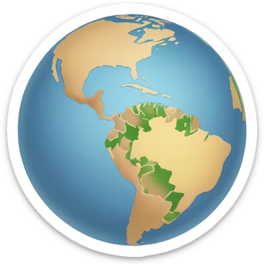 South America map globe sticker