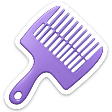 pastel purple styling comb in ios emoji style with a background sticker