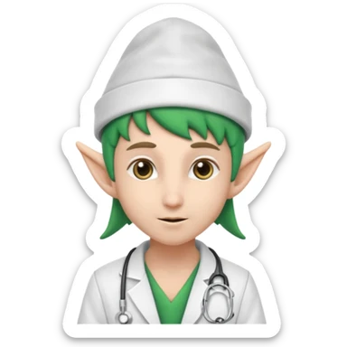 Elf Doctor with doctor hat sticker