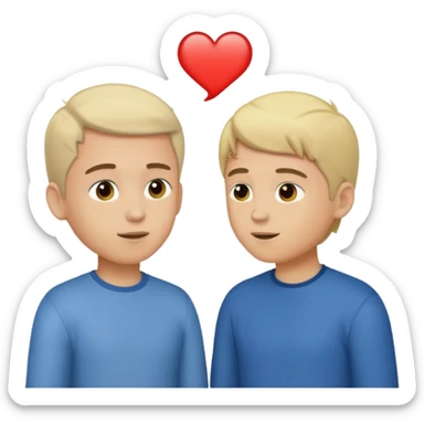 Two boys talking to each other. sticker