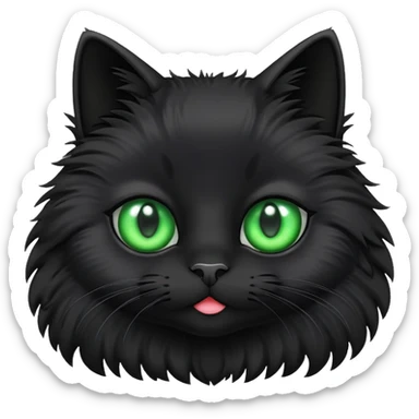 I want an emoji of a cute black cat with green eyes.

 sticker