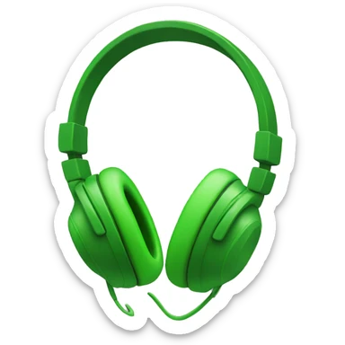 Green headphones sticker