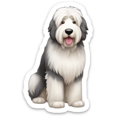 Dog old english sheepdog full-height sticker