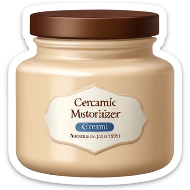 body moisturizer cream pot with label beige sticker