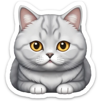 white grey british shorthair cat sticker