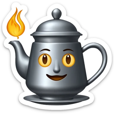 İnce belli kum saati şeklinde bir bardakta tavşan kanı renginde çay içinde de demir bir çay kaşığı  sticker